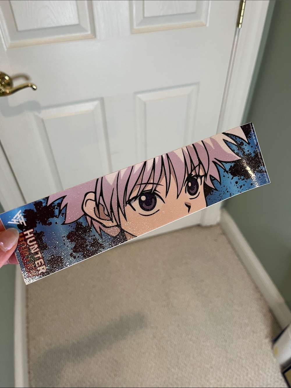 Zumiez Killua Glitter Bookmark/ sticker - Pink & Blue